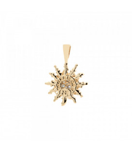 Colgante Eguzkilore de Oro y Circonitas Amarillas 14mm