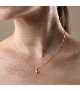 Colgante Mini Lauburu de Oro 10mm Eguzkilore