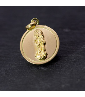 Medalla Virgen Blanca de Plata 15mm Personalizable