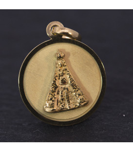 Medalla Señora de Begoña de Plata dorada 15mm Personalizable