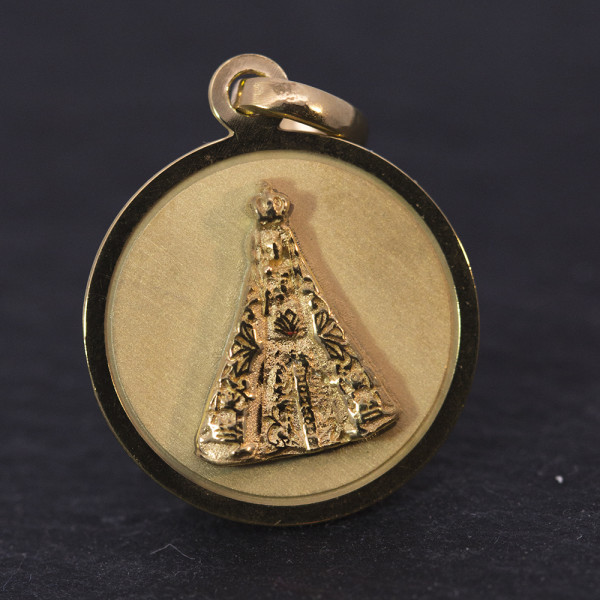 Medalla Señora de Begoña de Plata dorada 15mm Personalizable