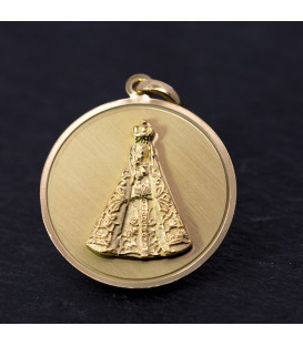 Medalla Señora de Begoña de Plata dorada 22mm Personalizable