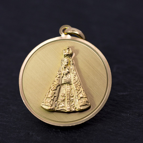 Medalla Señora de Begoña de Plata dorada 22mm Personalizable