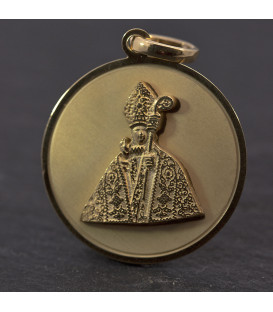 Medalla San Fermín de Plata dorada 22mm Personalizable