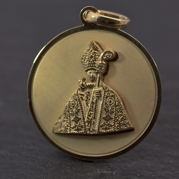 Medalla San Fermín de Plata dorada 22mm Personalizable