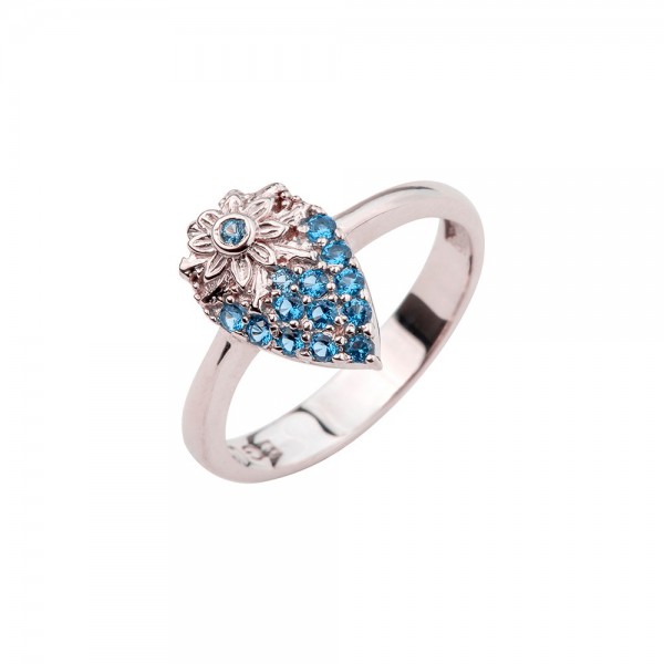 Anillo Tanta Plata y Circonitas Azules Joyerías Eguzkilore