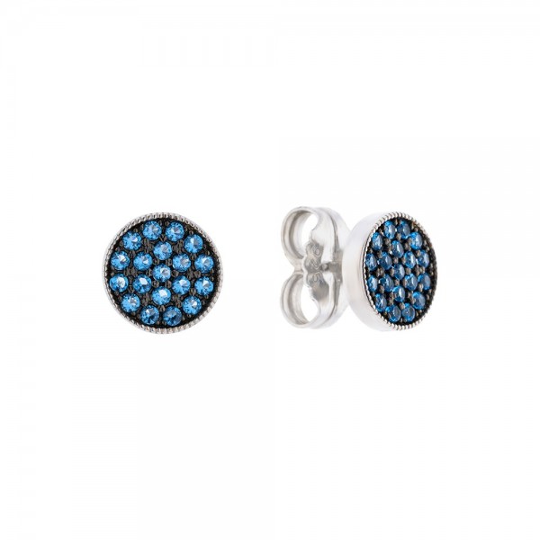 Pendientes Two Plata Azul Joyerías Eguzkilore