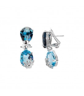 Pendientes Queen 2 Plata Azules Joyerías Eguzkilore
