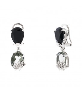 Pendientes Queen 3 Azul Cobalto y Negro de Plata Joyerías Eguzkilore