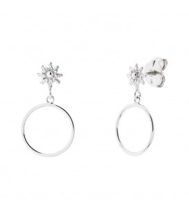 Pendientes Largos Luna Llena Plata Joyerías Eguzkilore