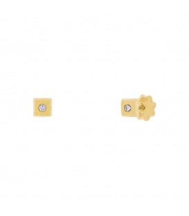 Pendientes Bebé Cuadrados Oro Amarillo Joyerías Eguzkilore