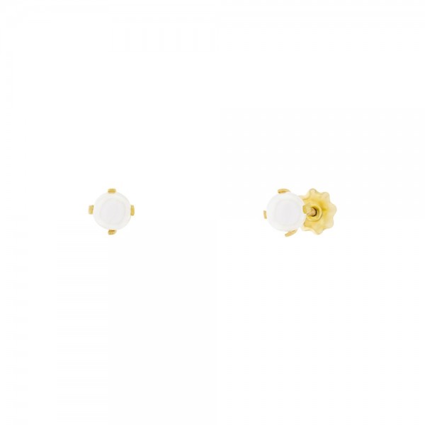 Pendientes Perla 3mm 4 Garras Oro Amarillo Joyerías Eguzkilore