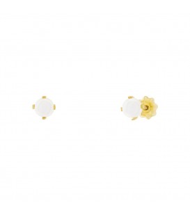 Pendientes Perla 4mm 4 Garras Oro Amarillo Joyerías Eguzkilore