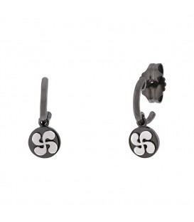 Pendientes Aro R-Chic Lauburu Plata Negra Joyerías Eguzkilore