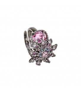 Anillo Eguzkilore Plata Negra Pedrero Rosa Joyerías Eguzkilore