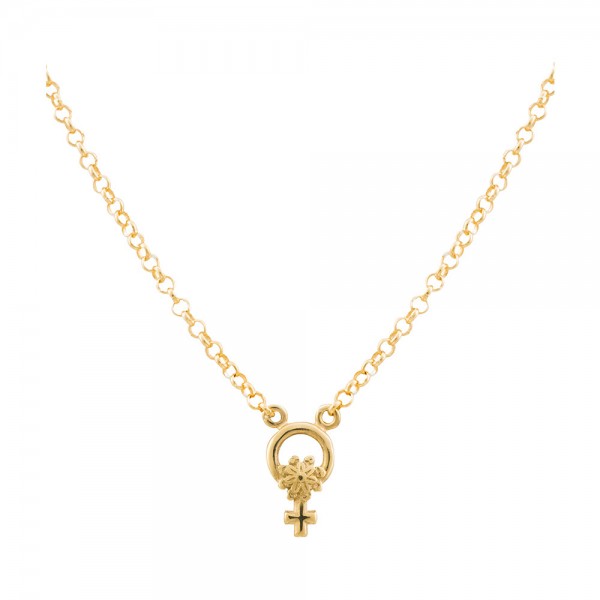 Collar mini Símbolo de La Mujer de plata dorada | Joya solidaria Collar mini Símbolo de La Mujer de plata dorada | Joya solidaria