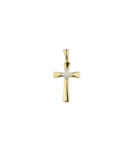 Colgante Cruz de Oro Bicolor Joyerías Eguzkilore