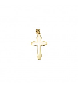Colgante doble Cruz con Cristo de Oro Bicolor Joyerías Eguzkilore