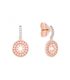 Pendientes B1 Plata Rosa y Circonitas Blancas Joyerías Eguzkilore
