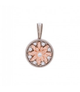 Colgante R2 de plata y Eguzkilore de Plata Rosa Con Circonitas Joyerías Eguzkilore