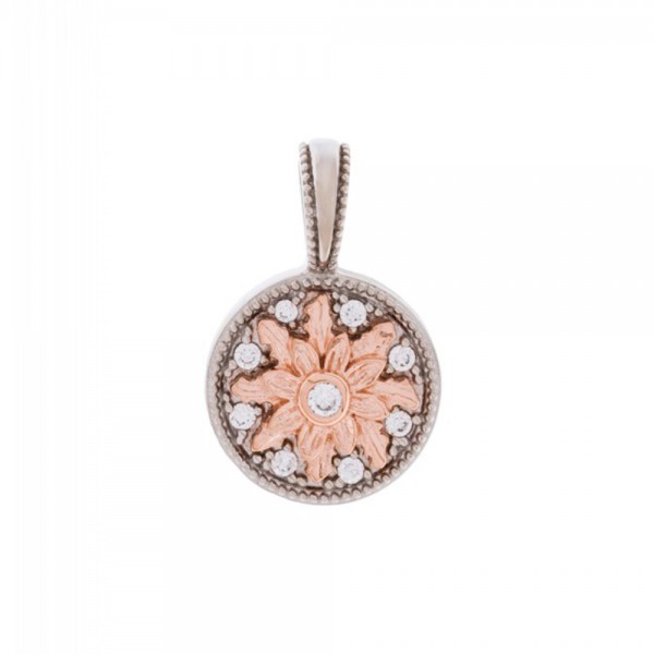 Colgante R2 de plata y Eguzkilore de Plata Rosa Con Circonitas Joyerías Eguzkilore