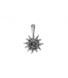 Colgante de Plata 14mm Negra con Circonitas Fucsias Joyerías Eguzkilore