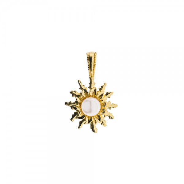 Colgante Eguzkilore 14mm de Plata Dorada con Perla Cultivada Joyerías Eguzkilore Colgante Eguzkilore 14mm de Plata Dorada con Perla Cultivada Joyerías Eguzkilore