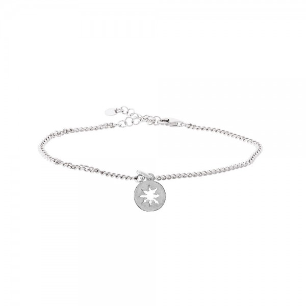 Pulsera Eguzkilore Con Cadena Bárbara de Plata