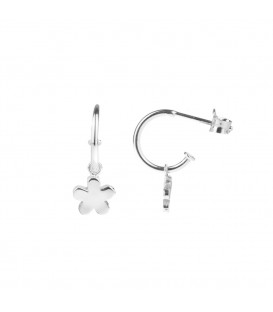 Pendientes Aro Flor de plata