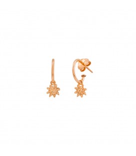 Pendientes de Aro Eguzkilore de Plata Rosa 10mm