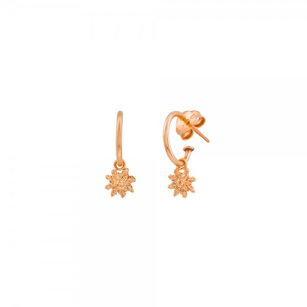 Pendientes de Aro Eguzkilore de Plata Rosa 10mm