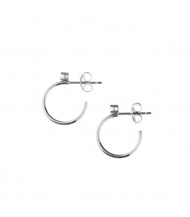 Pendientes Aro de Plata con Circonita Blanca 15mm