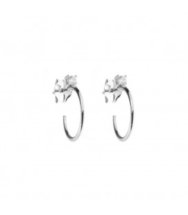 Pendientes Aro de Plata con Circonita Blanca 15mm