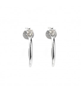Pendientes Aro de Plata con Circonita Blanca 15mm