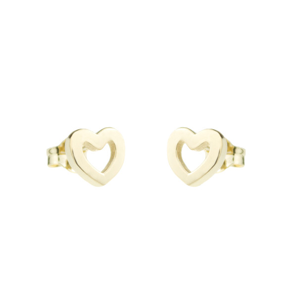 Pendientes Corazón de Plata Dorada 9mm Joyerías Eguzkilore