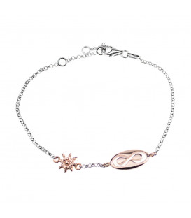 Pulsera Infinito de Chapa con Eguzkilore de Plata Rosa Joyerías Eguzkilore