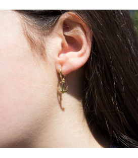 Pendientes Aro Ancla de plata dorada Joyerias Eguzkilore