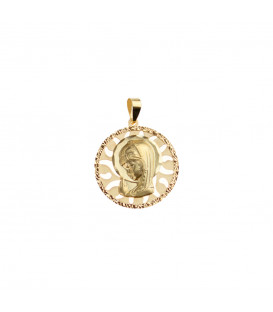 Medalla Calada Virgen Niña 18mm de Oro Amarillo Joyerías Eguzkilore