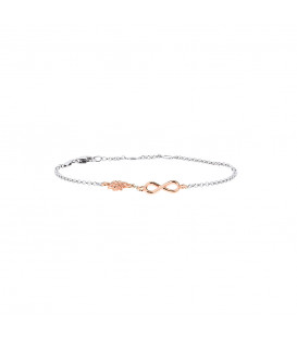 Pulsera Infinito y Eguzkilore de Plata Rosa Joyerías Eguzkilore