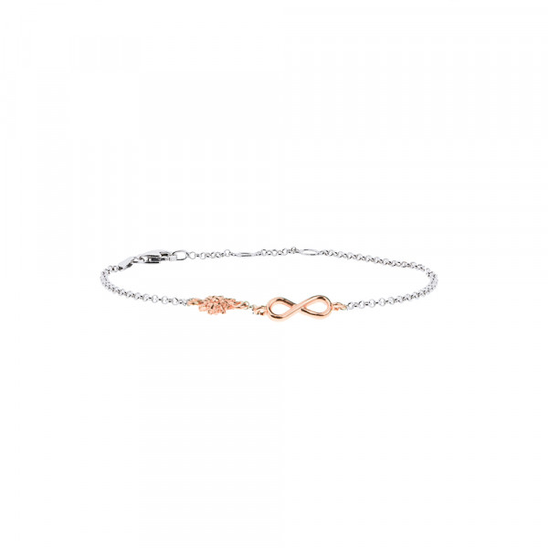 Pulsera Infinito y Eguzkilore de Plata Rosa Joyerías Eguzkilore