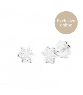 Pendientes Bebé Eguzkilore de Oro Blanco Esmaltados 5mm
