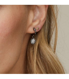 Pendientes Aro R-Chic Plata Negra Joyerías Eguzkilore